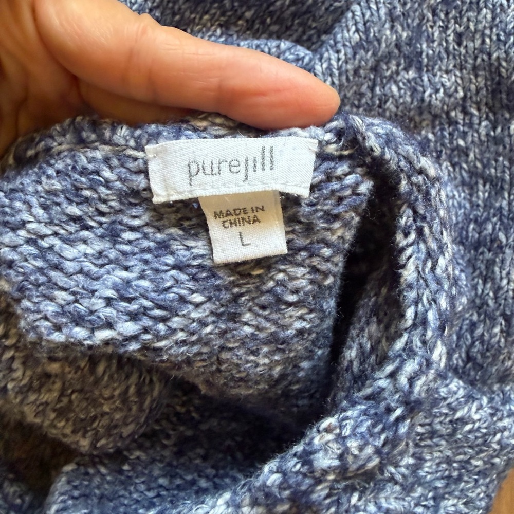 Pure Jill Cozy Blue marled Knit Sweater - Picture 4 of 9